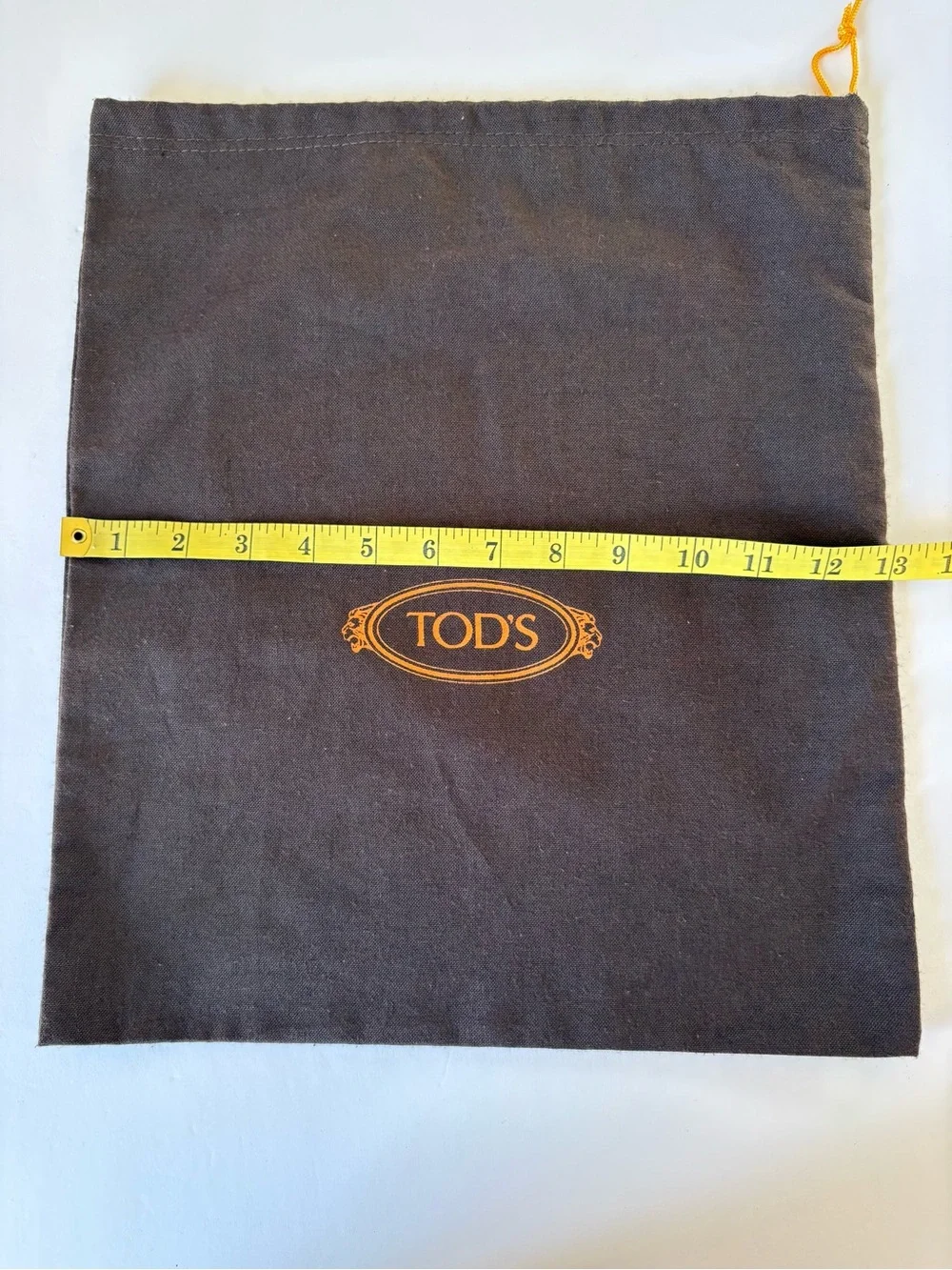 Tod's Dust Shoe Purse Bag Cotton Draw String 13*15 Brown Logo Soft Luxury Travel